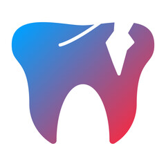 Vector Design Broken Tooth Icon Style