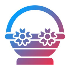 Vector Design Flower Basket Icon Style