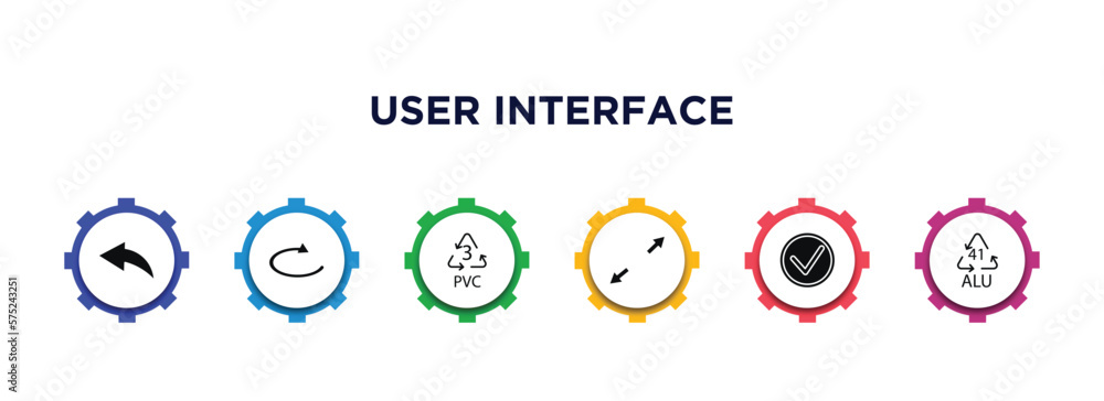 Poster user interface filled icons with infographic template. glyph icons such as arrow address back, loop 