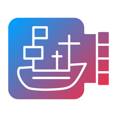 Vector Design Ship In A Bottle Icon Style