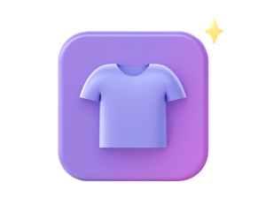 3d render of purple outfit and cloth icon for UI UX web mobile apps social media ads designs