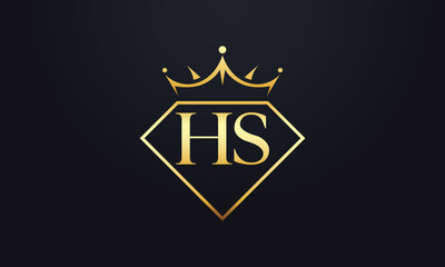Diamond crown vector. Luxury queen logo for jewelry vector with letters