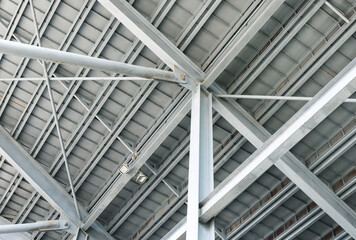 Stadium stands steel structure with connection joint.	