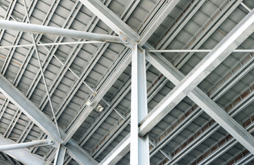 Stadium stands h-beam steel structure.	