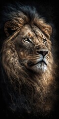 Motivational Lion portrait, Generative ai