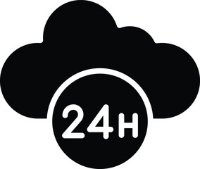 24 hour Vector Icon Design Illustration