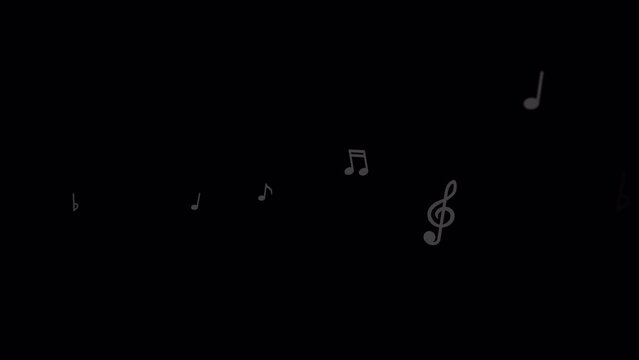 Minimal Flying Music Notes effects with alpha channel_moving style B