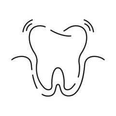 Obraz premium Dental or dentist vector line icon. Health care, medicine and medical Editable stroke. Hospital Tooth