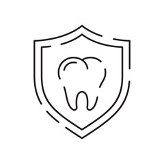 Dental or dentist. Hospital and medical care thin line icon. Outline symbol collection. Editable vector stroke. Tooth