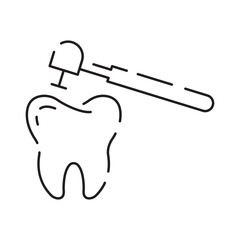 Dental or dentist. Hospital and medical care thin line icon. Outline symbol collection. Editable vector stroke. Tooth