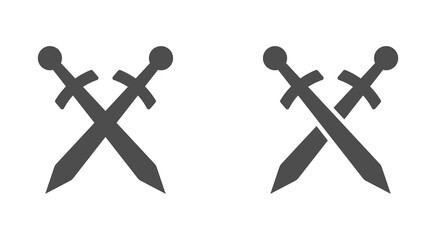 Crossed sword vector icons set