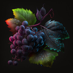 Beautiful tasting grapes straight from the grape vines. AI Generated