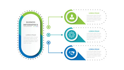 Modern infographic template. Creative circle element design with marketing icons. Business concept with 3 options, steps, sections.