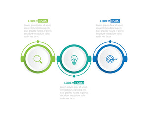 Modern infographic template. Creative circle element design with marketing icons. Business concept with 3 options, steps, sections.

