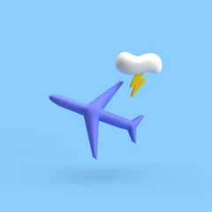 airplane in the sky 3D reander