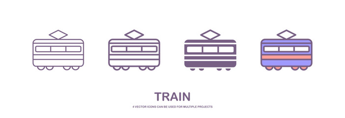 Train icon vector, Modern Transportation sign Isolated on white background. Trendy Flat style for graphic design, logo, Web site, social media, UI, mobile app.