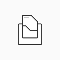 Vector Icon Folder in Map a Thin Line. Sign Icon File Illustration for Graphic, User Interface design and Web design.