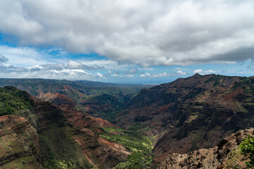 Beautiful view of the Waimea Canyon in Kauai, Hawaii