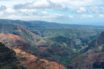 Scenic view of the Waimea Canyon State Park in Kauai, Hawaii