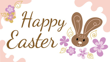 Abstract Easter banner with rabbits
