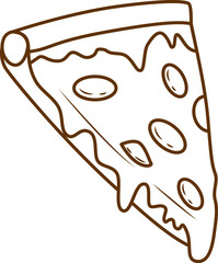 Hand drawn illustration of pizza slice