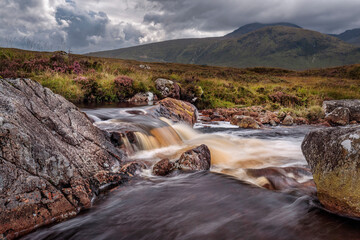 Cascading River Etive near Buachaille Etive Mor Mountain, Glencoe, Scotland © Colin Bourne