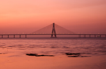 Fototapeta na wymiar Bandra Worli Sea Link, Mumbai, India