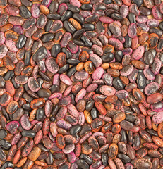 Food background. Bright colored beans lie tightly on the surface