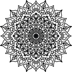 Mandala coloring book simple and basic for beginners, seniors and children. Set of Mehndi flower pattern for Henna drawing and tattoo. Decoration in ethnic oriental, Indian style.