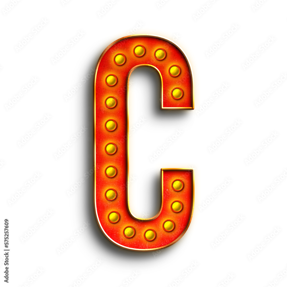 Fototapete broadway show lights alphabet uppercase letters. this is a part of a set which also includes numbers