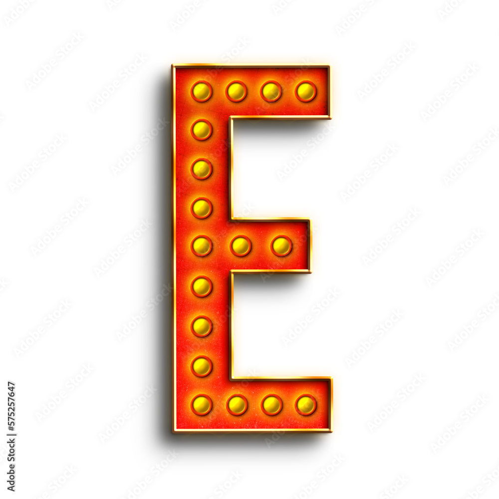 Poster broadway show lights alphabet uppercase letters. this is a part of a set which also includes numbers