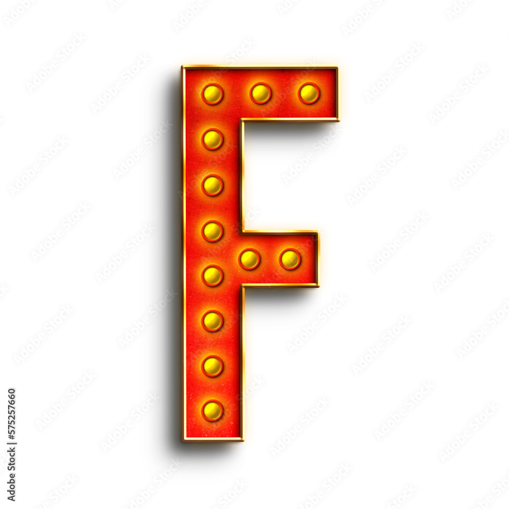 Fototapete broadway show lights alphabet uppercase letters. this is a part of a set which also includes numbers