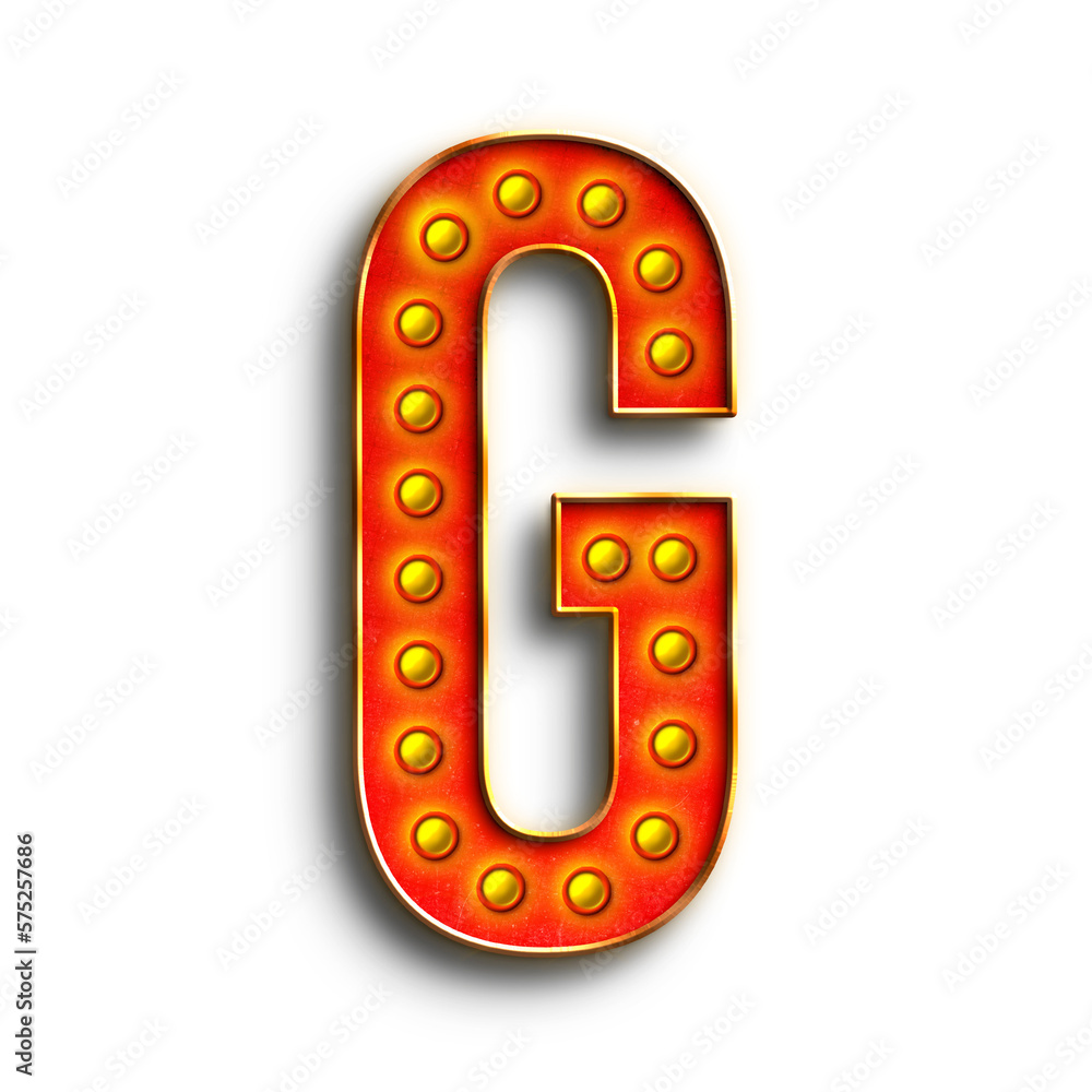 Fototapete broadway show lights alphabet uppercase letters. this is a part of a set which also includes numbers