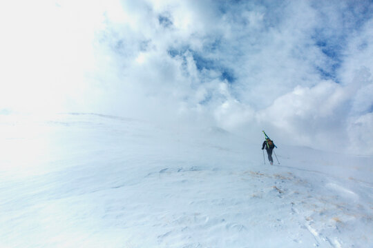 Ski mountaineering, Mt. Elbert, Colorado, USA