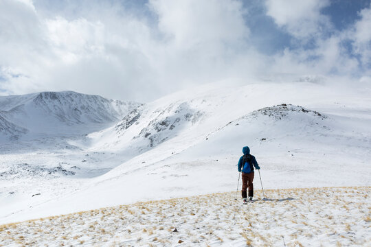 Ski mountaineering, Mt. Elbert, Colorado, USA