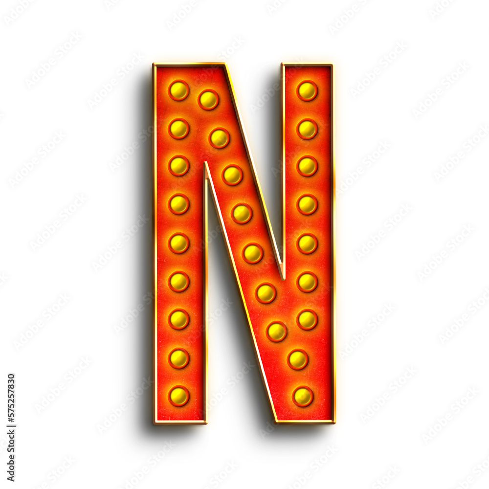 Fototapete broadway show lights alphabet uppercase letters. this is a part of a set which also includes numbers