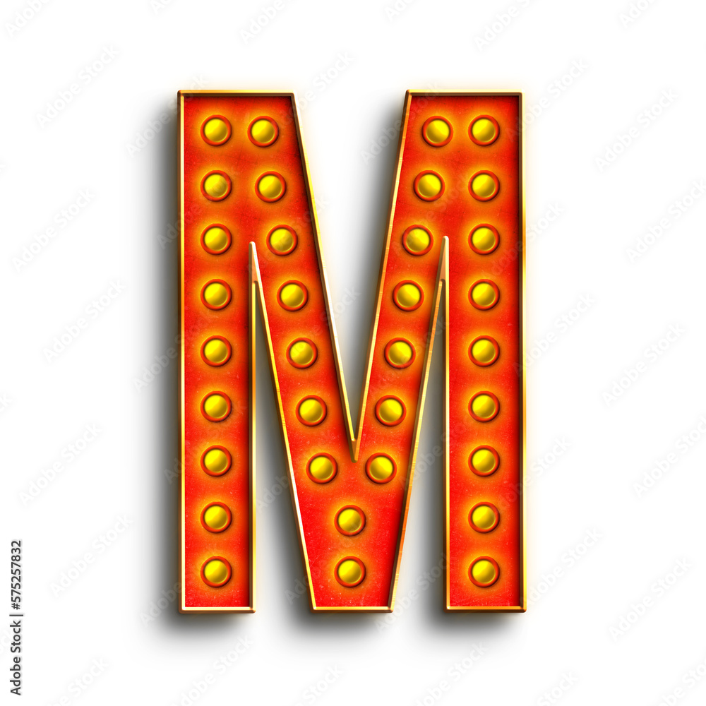Poster broadway show lights alphabet uppercase letters. this is a part of a set which also includes numbers