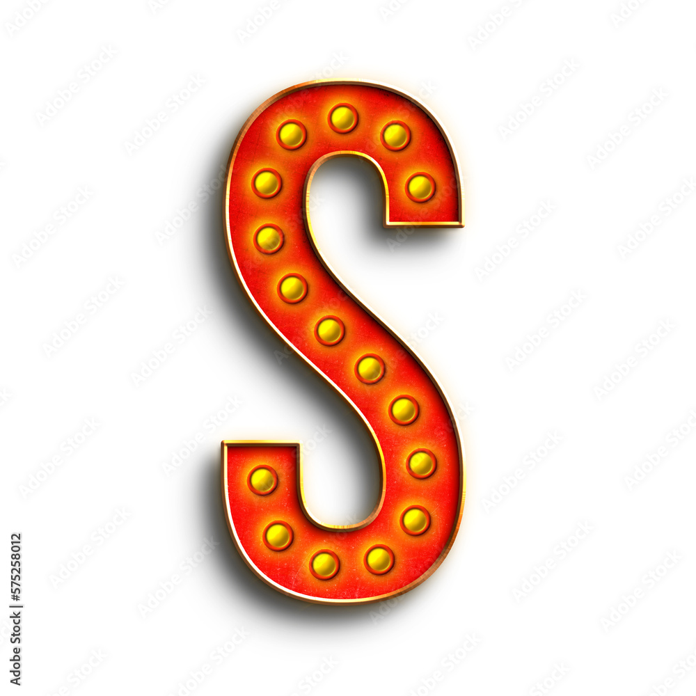 Fototapete broadway show lights alphabet uppercase letters. this is a part of a set which also includes numbers