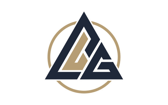 C L G initial logo modern triangle with circle