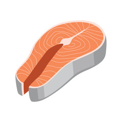 isolated salmon flat design vector illustration object.
