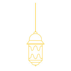 lantern ramadan kareem line art gold