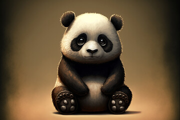 Baby panda. Vector illustration. Isolated background. Generative AI