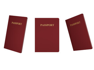 passport tickets png 3d render