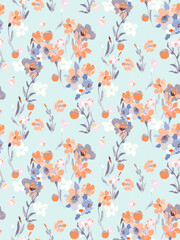 gentle bright tiny flowers pattern For summer print dress