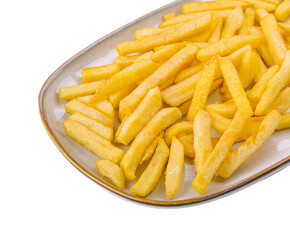 Crispy french fries with ketchup ready to eat