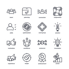 teamwork set icon, isolated teamwork set sign icon, icon color editable. vector illustration