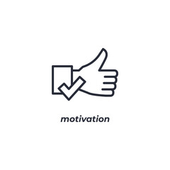 Vector sign motivation symbol is isolated on a white background. icon color editable.