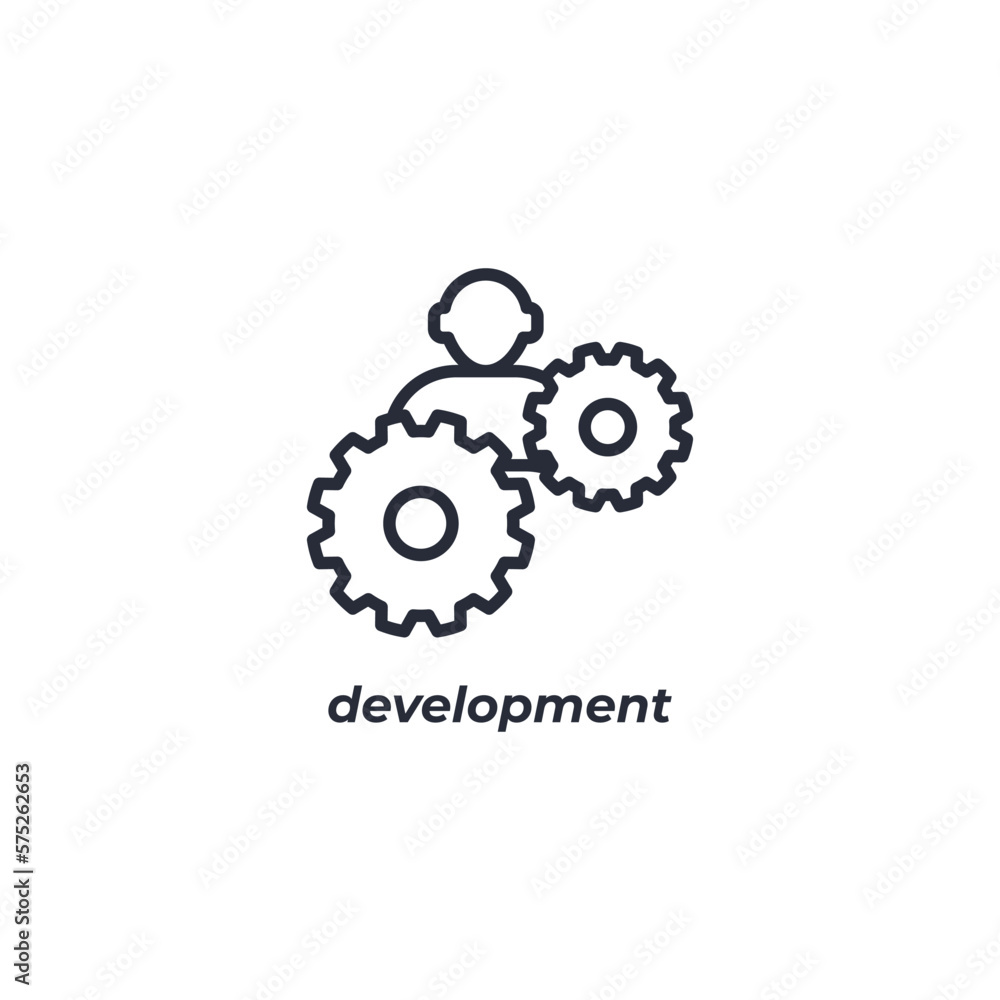 Poster vector sign development symbol is isolated on a white background. icon color editable.