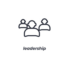 Vector sign leadership symbol is isolated on a white background. icon color editable.
