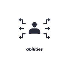 Vector sign abilities symbol is isolated on a white background. icon color editable.